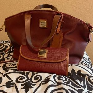 Maroon Dooney & Bourke Satchel with Wallet